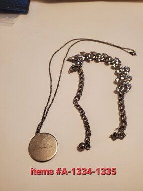 2 Silver Necklaces, items # A-1334-1335,. wt 61 grams